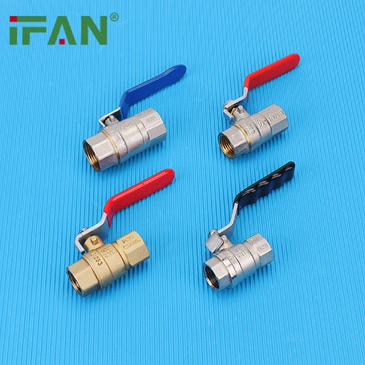IFAN ASTM D2513 Anti-Corrosion Brass Ball Valve Red Color Handle Ball Valve Wall-Mounted Valve Balls