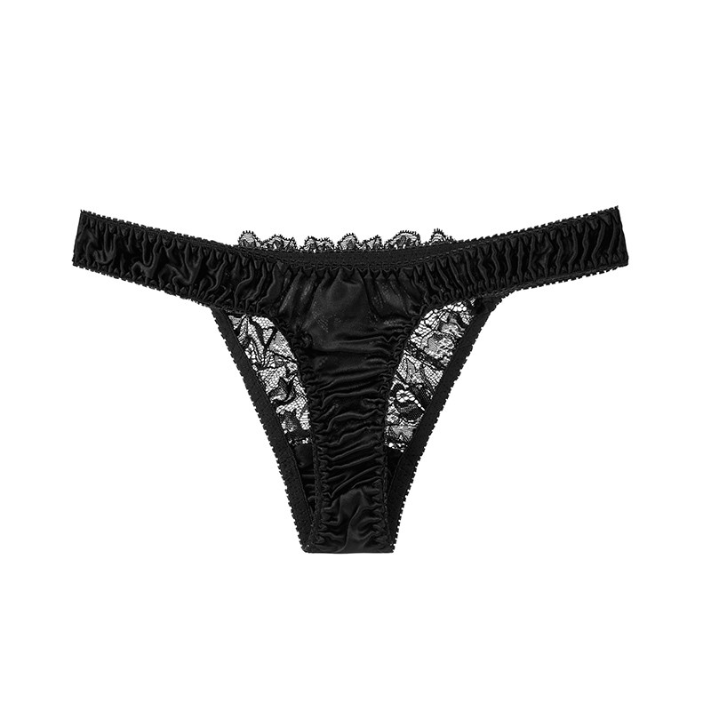 Summer ladies thong sexy lace lace silk underwear silk breathable