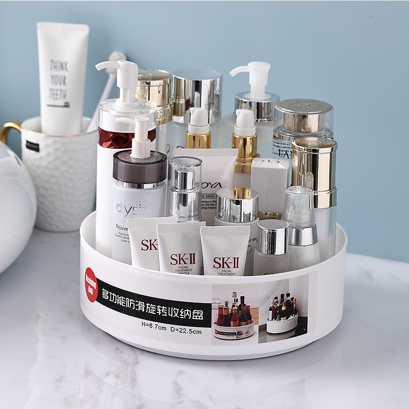 360-degree rotating storage tray multi-function non-slip plastic storage tray kitchen dressing storage and finishing tray