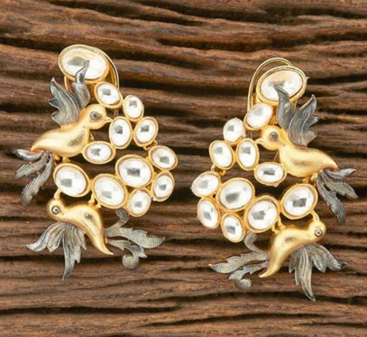 Trendy Bird Design Earrings with Gold Plating