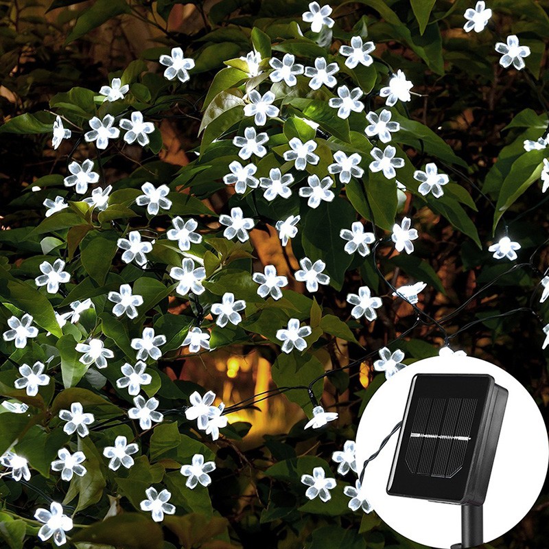 Heizhen solar string lights Cherry blossom fairies LED outdoor garden lawn festival decoration