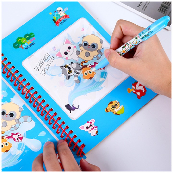 Children's puzzle magic magic water painting book Kindergarten children creative manual reusable painting book water painting doodle book