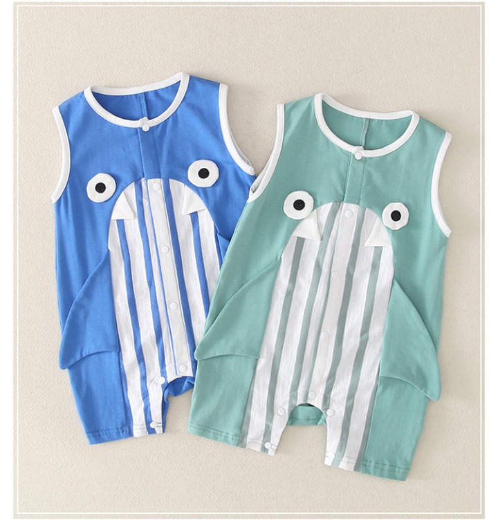 Ziluotong baby vest one-piece summer thin cotton clothes sleeveless Romper 0-1 year old boy's climbing suit