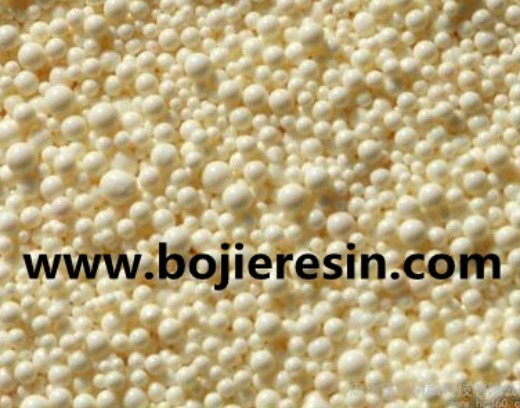Ion exchange resin for separation and purification of  scandium