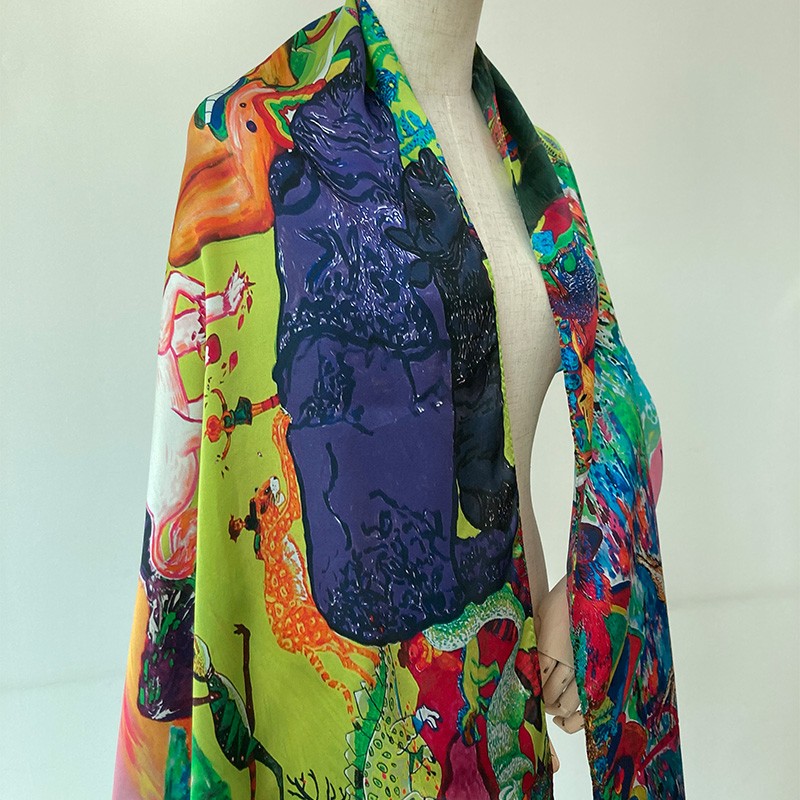 MAIDILANG 100% silk 14MM plain satin ladies long scarf beautiful home