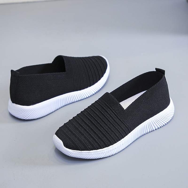 Mesh top breathable sneakers large size flat running shoes casual shoes for pregnant women single shoes