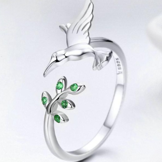 Hummingbird Design Sterling silver jewelry rings 