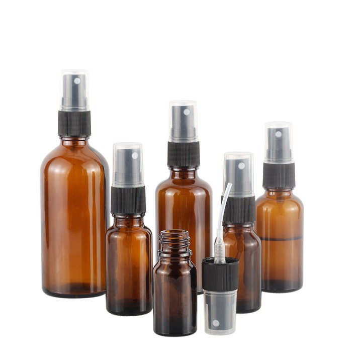 Newest Amber Essential Oil Glass Bottle with Sprayer