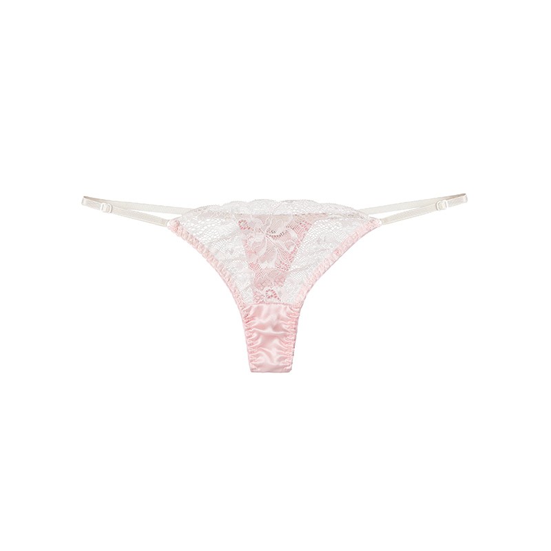 Summer and autumn women's silk underwear mulberry silk sexy breathable lace Thong
