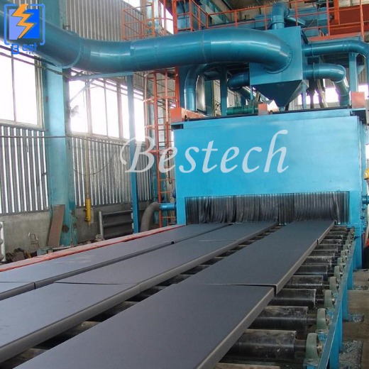 Pass Through Type Steel Plate Shot Blasting Machine