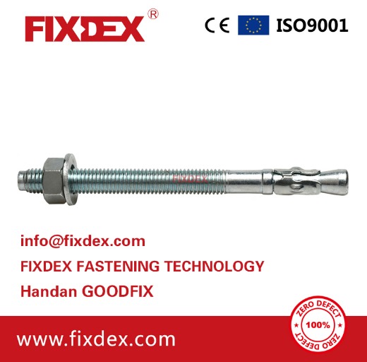 High quality Carbon steel wedge anchor expansion anchor bolt blue white zinc plated wedge anchor through bolt