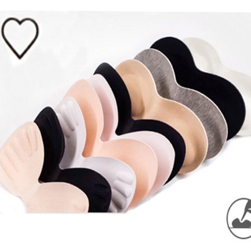 One-piece breast pad insert piece bra clothes sponge insert thin padded compact sports underwear thicken Super thick cushion 2 sets single color