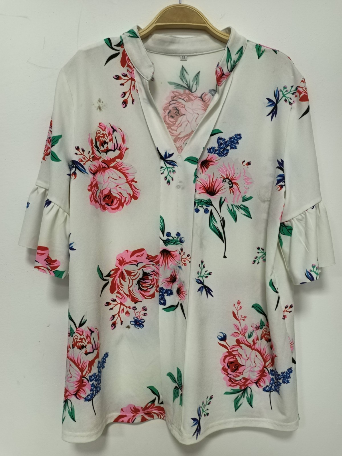 Autumn women's loose - sleeved print casual knit blouse